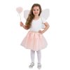 Dětský kostým tutu sukně růžová květinová víla s hůlkou a křídly