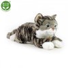 Plyšová mourovatá kočka šedá 40 cm