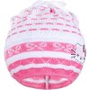 Pletená čepička-šátek kočička růžová