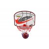 Basketbalový koš dřevo/kov/síťka/míč s pumpičkou v krabici 49x42x4 cm