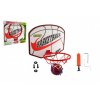Basketbalový koš dřevo/kov/síťka/míč s pumpičkou v krabici 49x42x4 cm