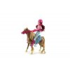 Kůň česací s doplňky + panenka žokejka 23 cm plast v krabici