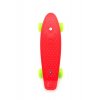 Skateboard - pennyboard 43 cm, nosnost 60 kg plastové osy, červený, zelená kola