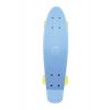 Skateboard - pennyboard 60 cm nosnost 90 kg, kovové osy, modrá barva, žlutá kola