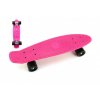 Skateboard - pennyboard 60 cm nosnost 90 kg, kovové osy, růžová barva, černá kola