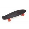 Skateboard - pennyboard 60 cm nosnost 90 kg, kovové osy, černá barva, oranžová kola