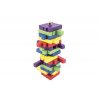 Hra věž dřevěná 60 ks barevných dílků společenská hra hlavolam v krabičce