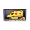 Auto ambulance plast 20 cm na setrvačník na baterie se zvukem se světlem v krabici 26x15x12 cm