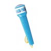 Mikrofon karaoke modrý plast na baterie se světlem se zvukem v krabici