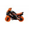 Odrážedlo motorka oranžovo-černá plast v sáčku