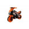 Odrážedlo motorka oranžovo-černá plast v sáčku