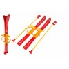 Dětské lyže s hůlkami plast/kov 76 cm červené