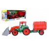 Auto Truxx traktor nakladač s přívěsem na seno s figurkou v krabici 53x19x16 cm