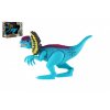 Dinosaurus Dilophosaurus plast 18 cm na baterie se zvukem se světlem v krabici