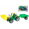 Traktor se lžící 60 cm a přívěsem 45 cm plast v krabici