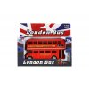 Autobus "Londýn" červený patrový kov/plast 12 cm na zpětné natažení v krabičce