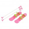 Dětské lyže s vázáním a holemi Big foot 42 cm růžové