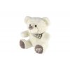 Medvěd/Medvídek sedící se šátkem plyš 35 cm bílý v sáčku