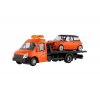 Auto/kamion odtahovka + auto 1:43 kov/plast 21 cm