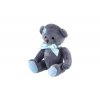 Medvěd sedící s mašlí plyš 20 cm modrý v sáčku