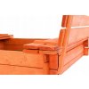 Dětské dřevěné pískoviště s poklopem a lavičkami 120x120 cm