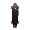 Skateboard - pennyboard 43 cm, nosnost 60 kg plastové osy, černá, červená kola