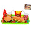Fast food set potravin a nápojů 6 ks s podnosem 26x19 cm na kartě