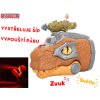 Dinoworld dinosaurus hlava 17 cm na baterie chrlící páru se světlem a zvukem v krabičce