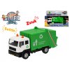 Kids Globe Traffic auto popelářské 15 cm kov na zpětný chod na baterie se světlem a zvukem v krabičce