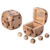 Kostka dřevěná 9x9 cm s menšími kostkami 5 ks