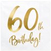 Ubrousky 60.narozeniny bile se zlatym napisem 33x33cm 55SP33776008(1)
