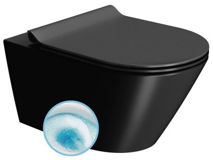 KUBE X závesná WC misa, GeniusFlush, 36x55cm, čierna dual-mat