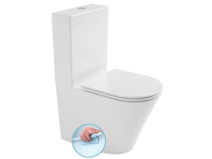 DARIO RIMLESS WC kombi misa s nádržkou, spodný/zadný odpad, biela
