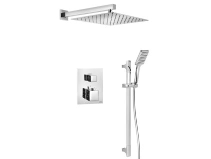 Podomietkový sprchový set s termostatickou batériou, box, 2 výstupy, chróm