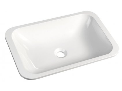 KAMA zapustné umývadlo, liaty mramor, 50x26cm, biela