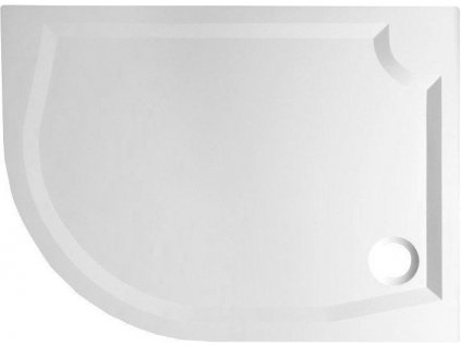 RIVA sprchová vanička z liateho mramoru, štvrťkruh 100x80cm, pravý