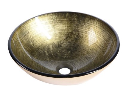 FIANNA sklenené umývadlo na dosku priemer 42cm, bronz