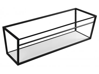 SKA konzola pod umývadlo/pod dosku 1200x400x460mm, čierna mat, s bielou MDF policou