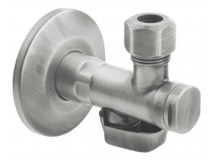 Rohový ventil s matkou, 1/2"x 3/8", brúsený nikel