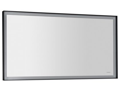 SORT zrkadlo s LED osvetlením 120x70cm, čierna mat