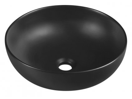 RONDANE keramické umývadlo Ø 41cm, na dosku, čierna mat