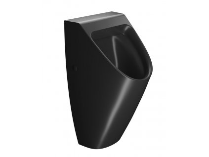 COMMUNITY urinál so zakrytým prívodom vody, Rimless, 31x65cm, čierna mat