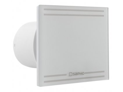 GLASS kúpeľňový axiálny ventilátor, 8W, potrubie 100mm, biela