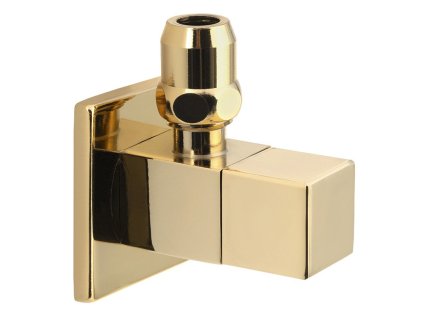 Rohový ventil s matkou, hranatý, 1/2"x 3/8", zlato