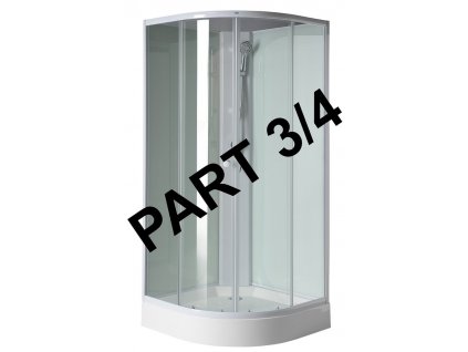 AIGO dvere a pevné časti číre sklo, tesnenie, profily, komponent 3/4