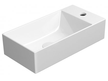 KUBE X keramické umývadlo 50x25 cm, pravé/ľavé, biela ExtraGlaze