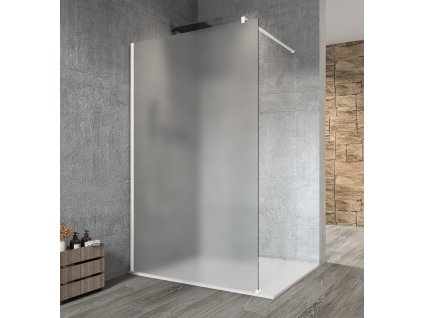 VARIO WHITE jednodielna sprchová zástena na inštaláciu k stene, matné sklo, 700 mm