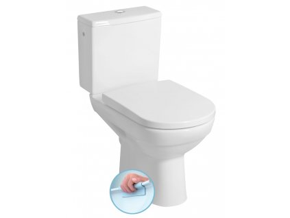 BEHRENS RIMLESS WC kombi misa s nádržkou, spodný/zadný odpad, biela