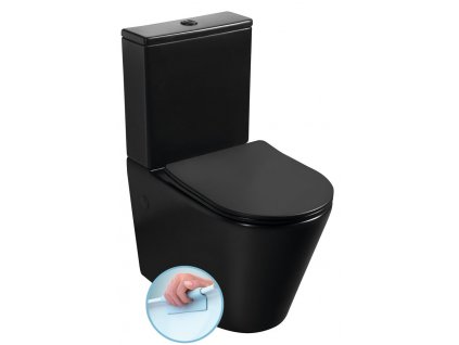 PACO RIMLESS WC kombi, spodný/zadný odpad, čierna mat