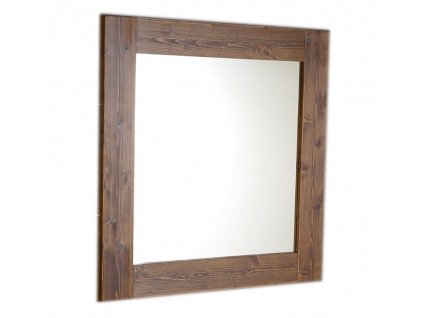 BRAND zrkadlo v drevenom ráme 800x800mm, morený smrek